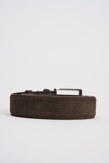 Cintura uomo in suede marrone - 3