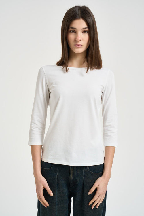 T-shirt donna maniche 3/4 bianca - 1