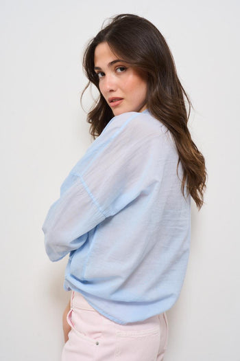Camicia donna celeste - 3