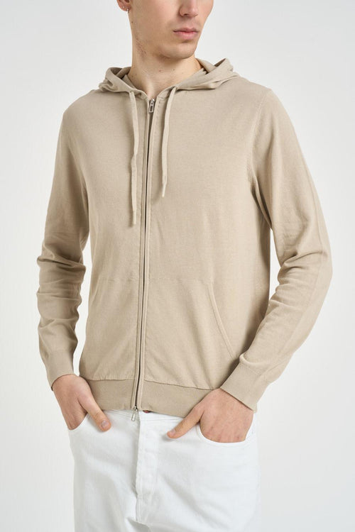 Felpa uomo in maglia beige