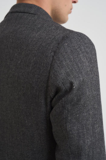 Giacca uomo doppiopetto grigio scuro - 5