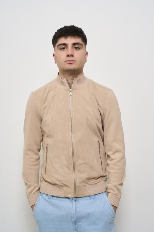 Men's sand suede jacket