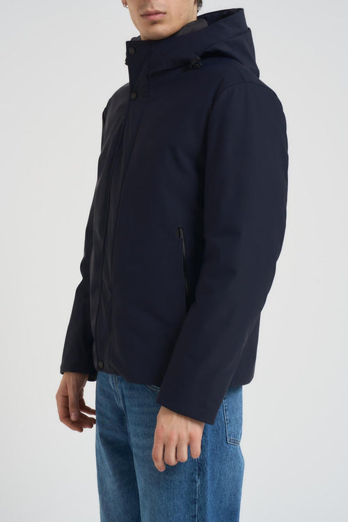 Giubbotto uomo con cappuccio blu notte - 2