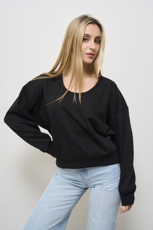 Black women's sweatshirt with cut out
