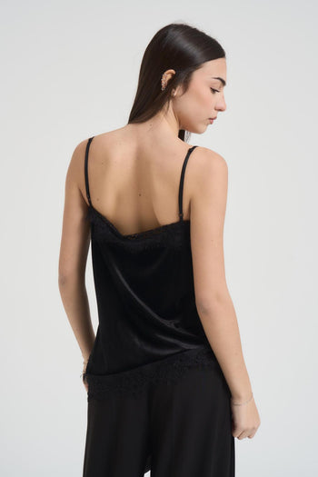 Top donna in velluto nero - 3