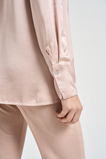 Camicia donna satinata cipria - 5