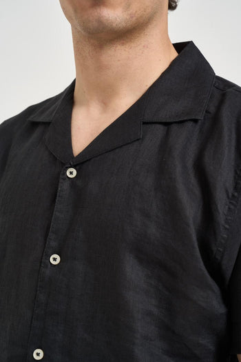 Camicia uomo in lino nera - 4