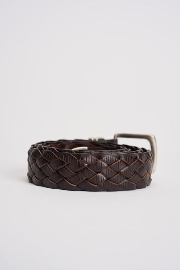 Cintura uomo intrecciata marrone - 3