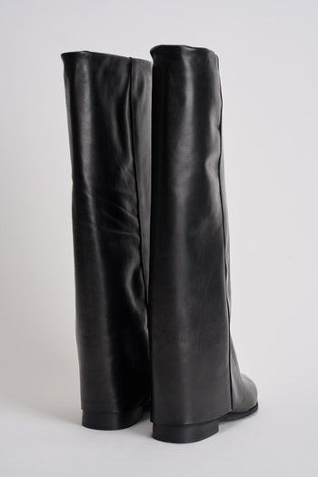 Stivale donna texano in pelle nera - 4