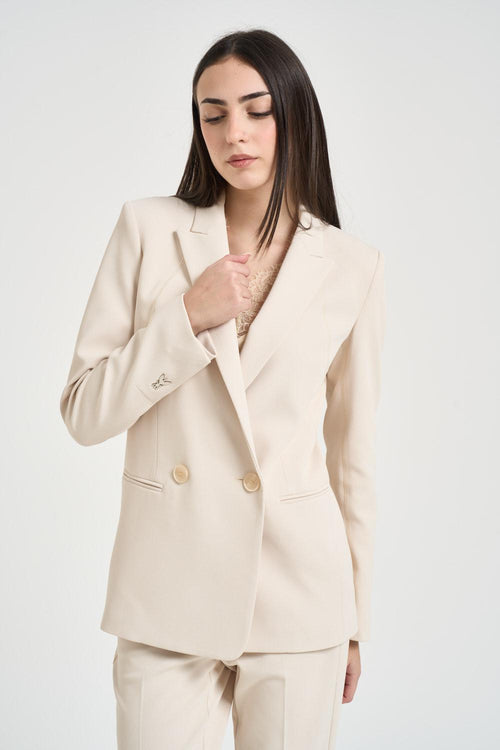 Giacca donna doppiopetto panna - 2