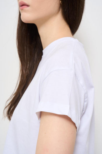 T-shirt donna girocollo bianca - 5