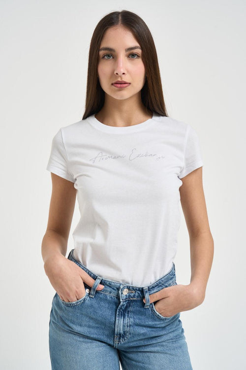 T-shirt donna girocollo bianca