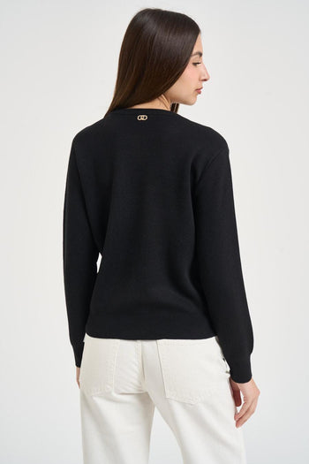 Maglia donna girocollo nera - 5