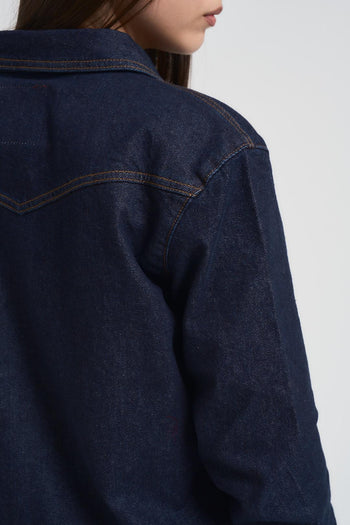 Camicia donna in denim scuro - 5