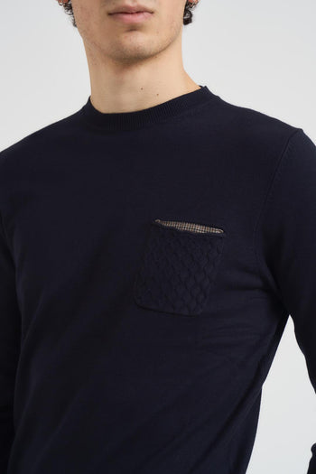 Maglia uomo girocollo blu - 3