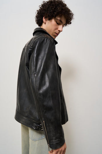Giubbotto uomo in pelle nero - 9