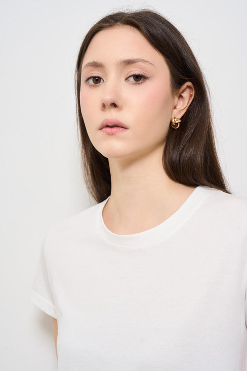T-shirt donna girocollo bianca - 2