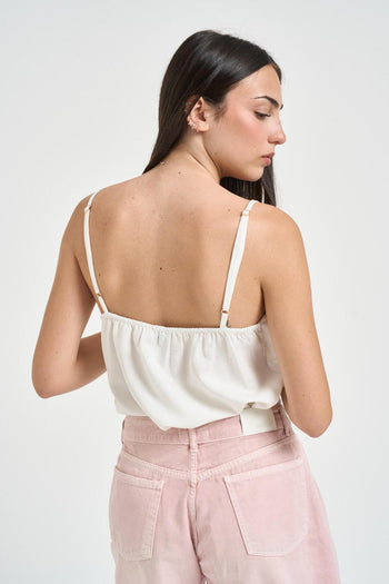 Top donna a balze bianco - 4