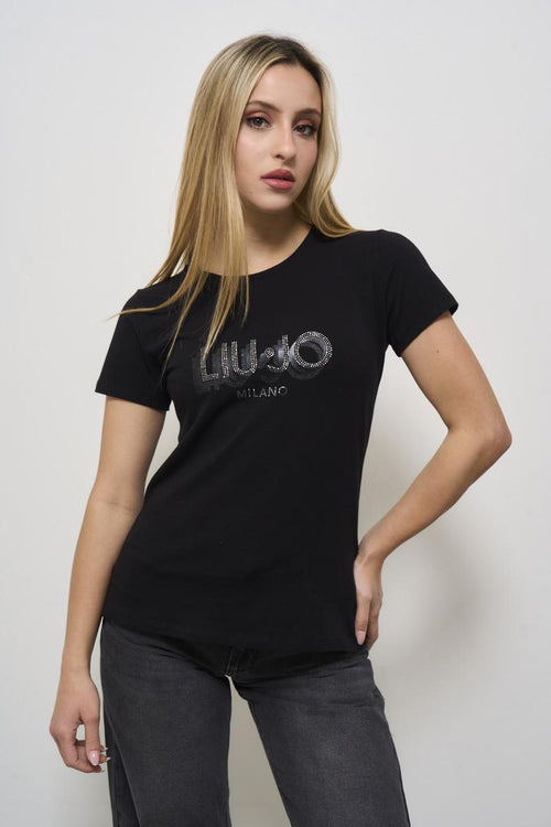 T-shirt donna girocollo nera