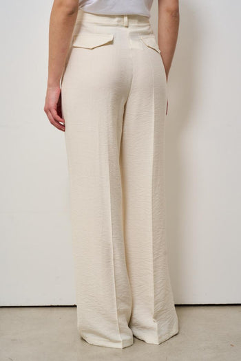 Pantalone donna a palazzo panna - 3