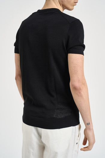T-shirt uomo in maglia nera - 3