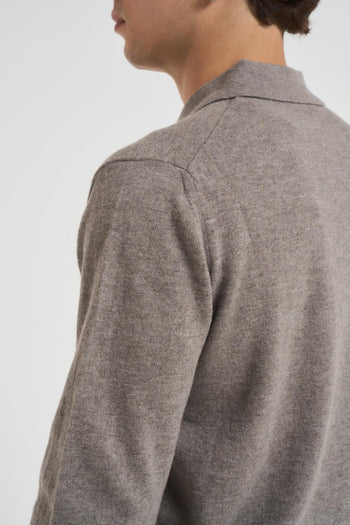 Polo uomo in maglia tortora - 5