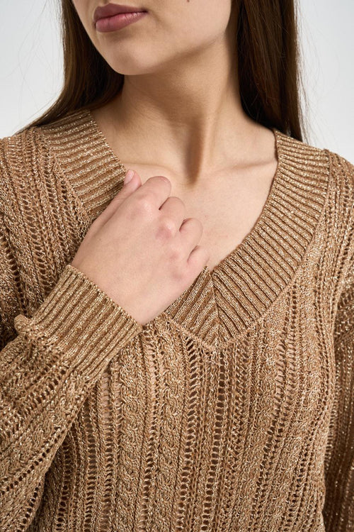 Maglia donna in lurex bronzo - 2