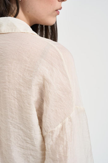 Camicia donna semitrasparente latte - 5