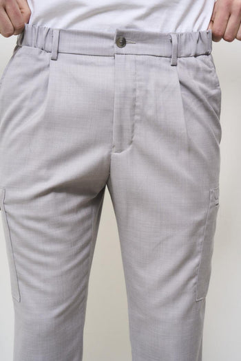 Men's regular pearl grey trousers - 6