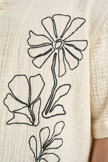 Camicia uomo con ricami panna - 5