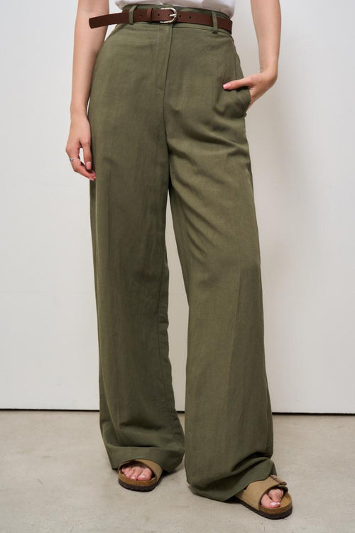 Pantalone donna a palazzo verde