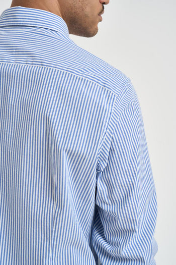 Camicia uomo a righe celeste - 4