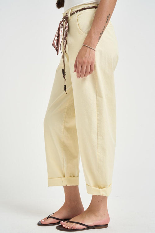 Pantalone donna giallo burro - 2