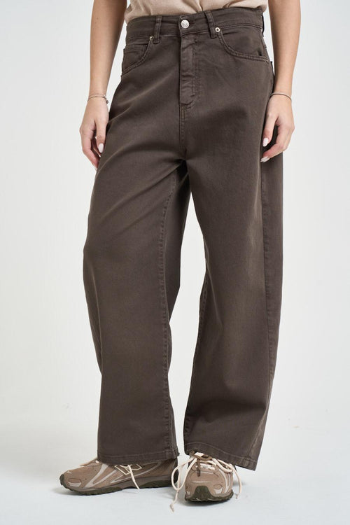 Jeans donna balloon marrone