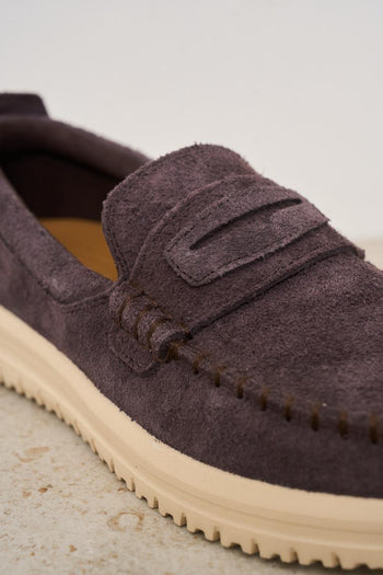 Mocassino uomo in suede marrone - 5