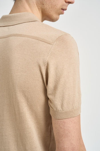 Polo uomo in maglia beige - 5