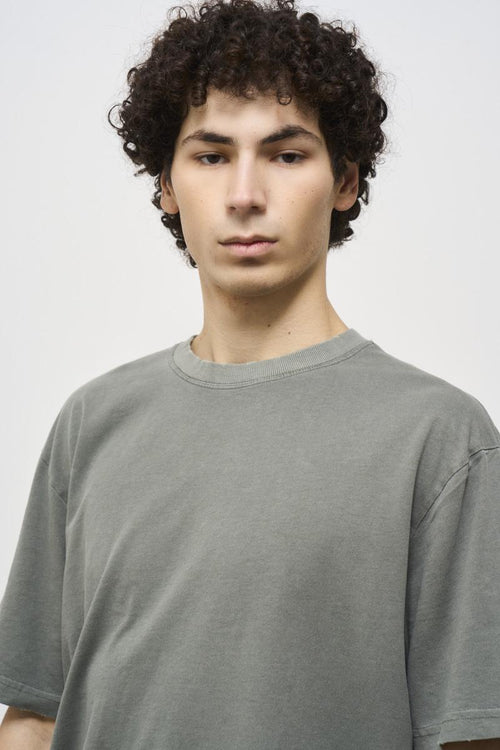 Men's sage green crew neck T-shirt - 2