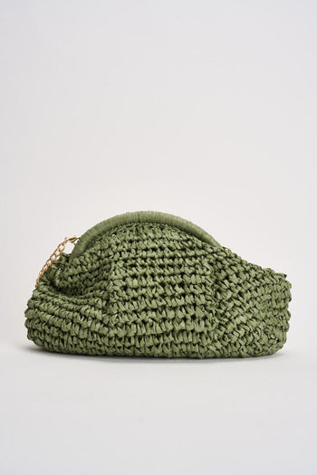 Borsa donna in rafia verde - 5
