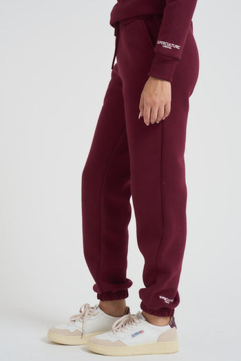 Pantalone tuta jogger donna bordeaux - 3