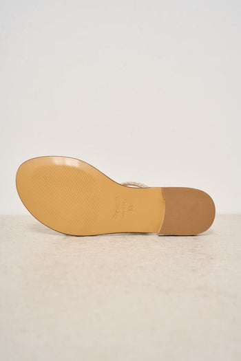 Sandalo donna con strass dorati - 6