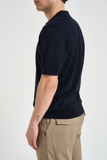 Polo uomo in maglia blu notte - 3