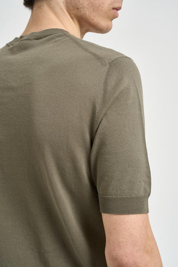 T-shirt uomo in maglia verde - 6