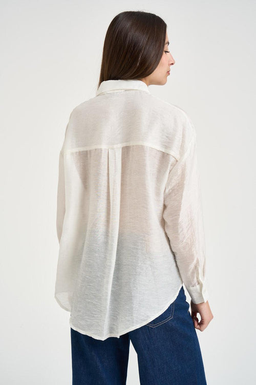 Camicia donna semitrasparente bianca - 2