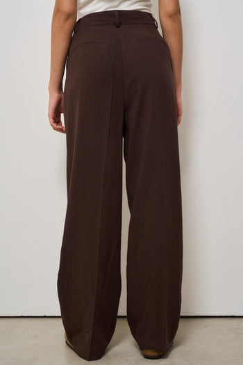 Pantalone donna a palazzo marrone - 4