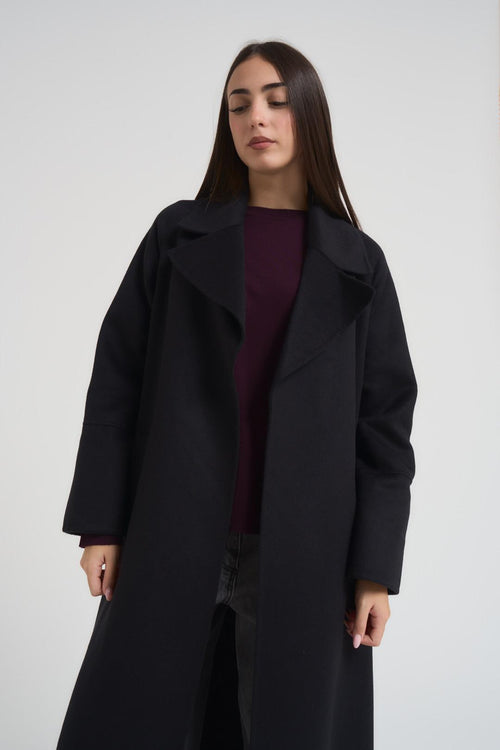 Cappotto donna lungo blu notte - 2