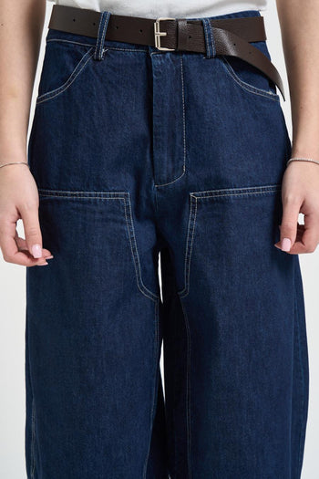Jeans donna linea ampia in denim blu - 4