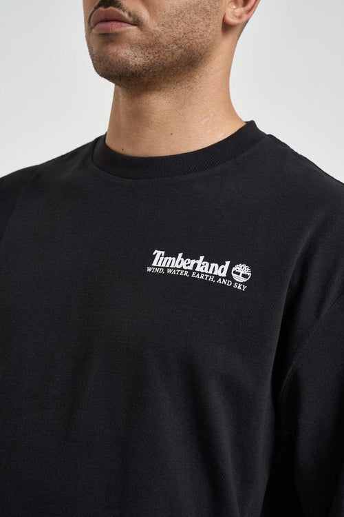 T-shirt uomo girocollo nera con stampa - 2