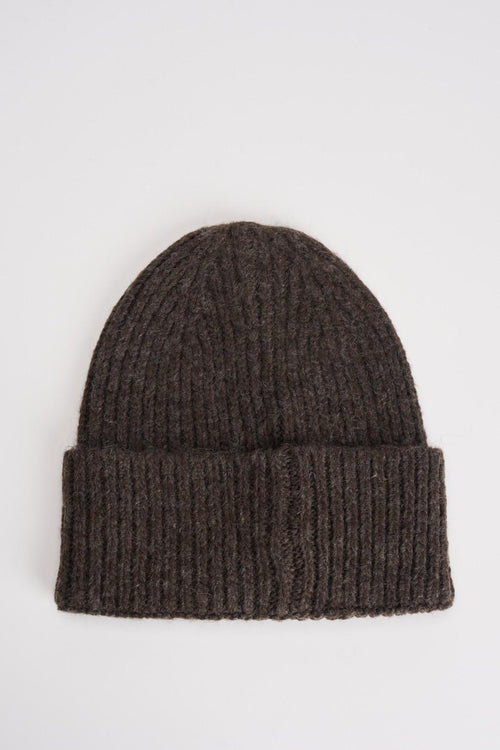 Cappello Beanie in misto lana marrone - 2