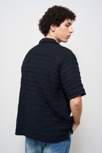 Camicia uomo traforata nera - 4