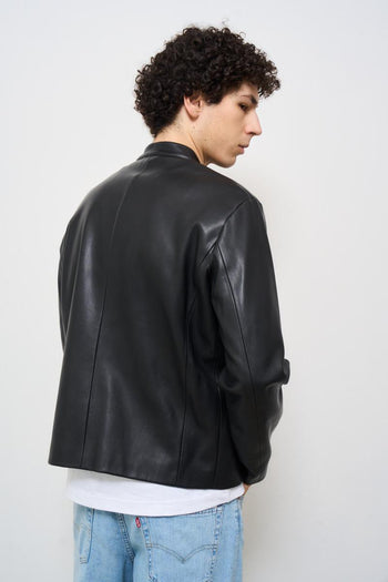Giacca uomo in ecopelle nera - 5